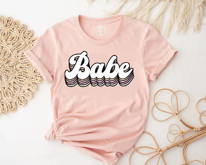 Babe T-shirt, Bride's Babe, Bridal Shower Gift, Bridesmaid tees gift, Bachelorette Shirt, Bride Gift, Bride Party, retro style, custom tees