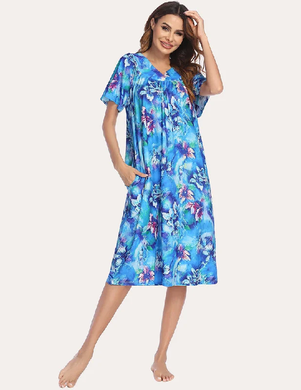 Ekouaer Short Sleeve Lounger Nightgown