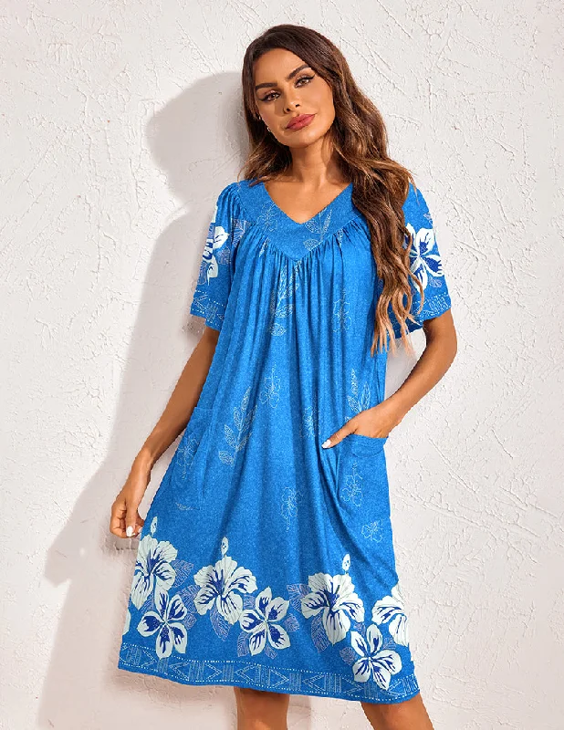 Floral Print Nightdress with Pockets