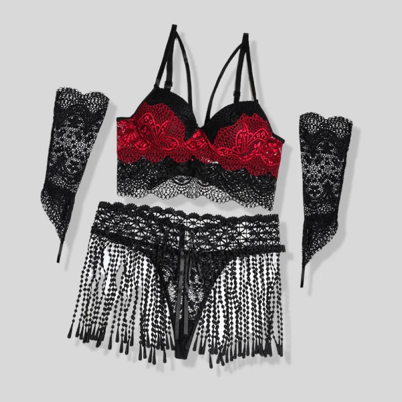 Lingerie Set Tassel Tease from our Black Rose Collection