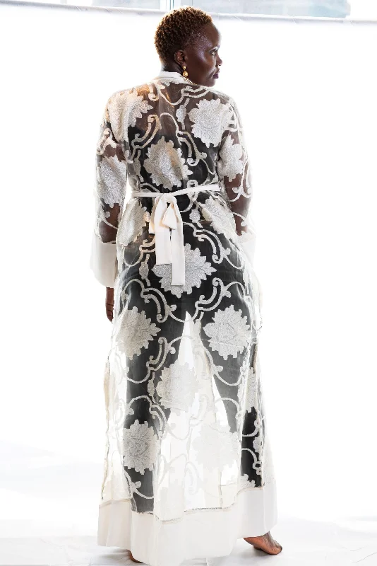 Janice sheer kimono robe