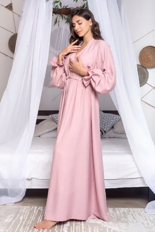 Summer Linen Robe in Pink