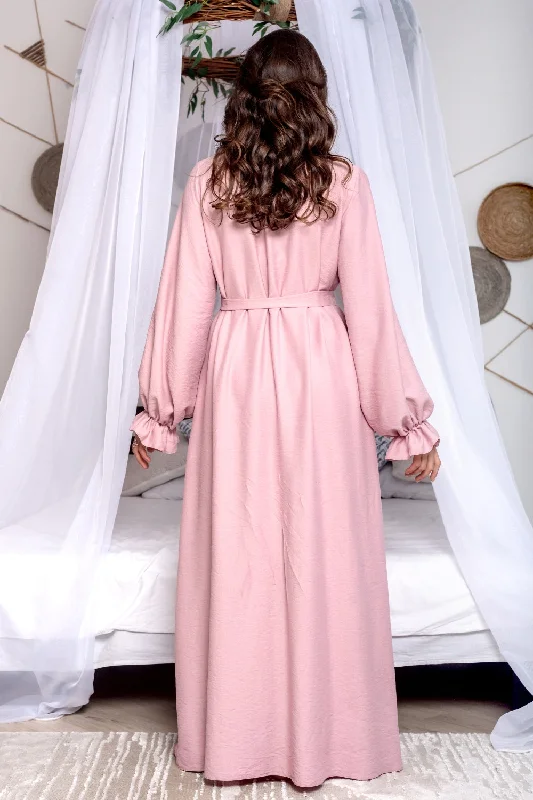 Summer Linen Robe in Pink