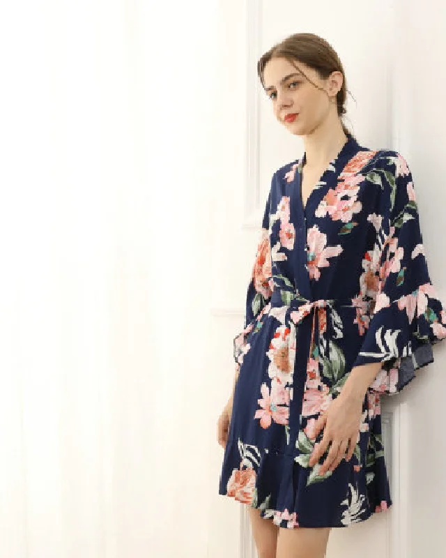 Ruffle Floral Robe