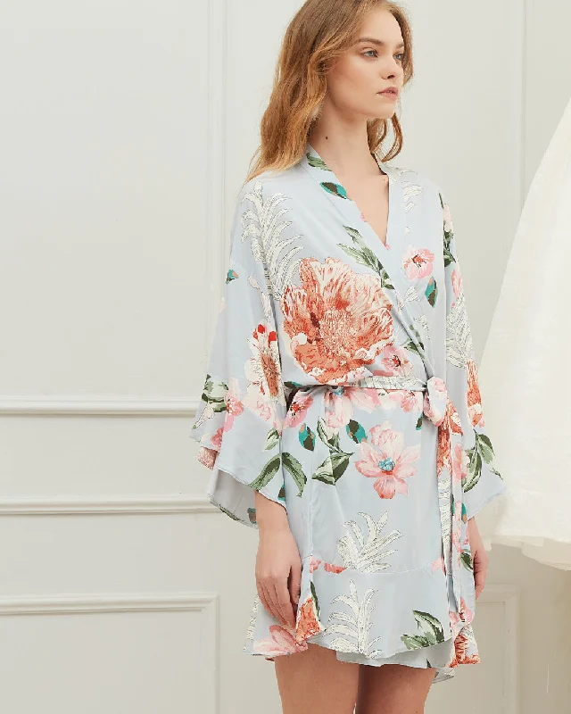 Ruffle Floral Robe