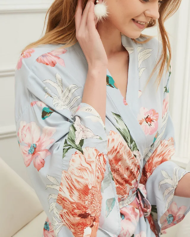 Ruffle Floral Robe