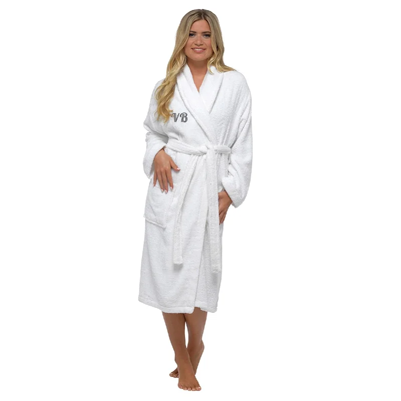 White Shawl Collar Towelling Robe