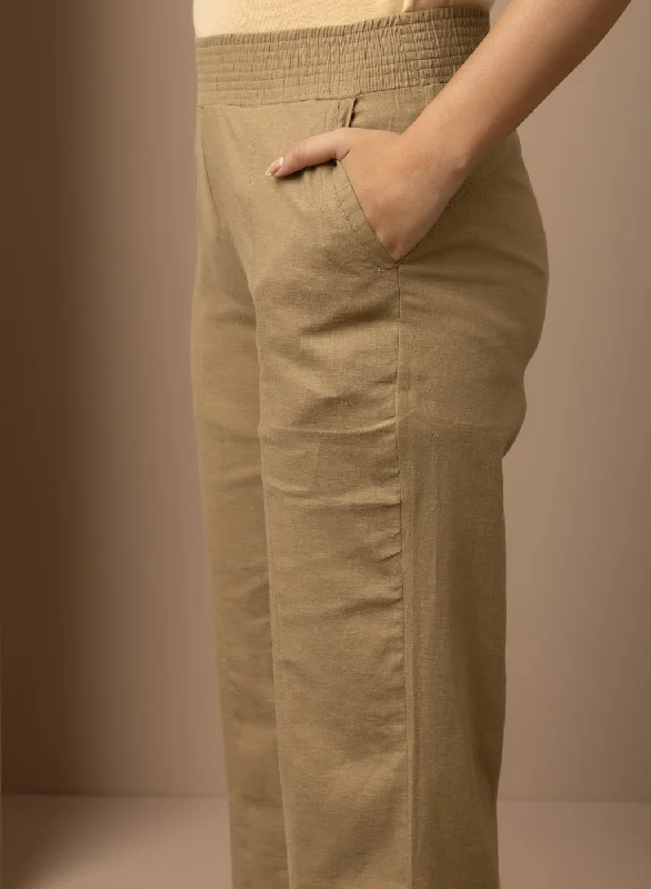 Dark Beige Long Plain Pant