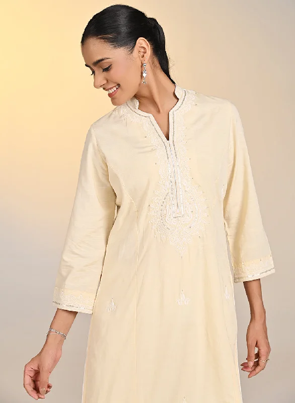 Hira Yellow Embroidered Kurta for Women 