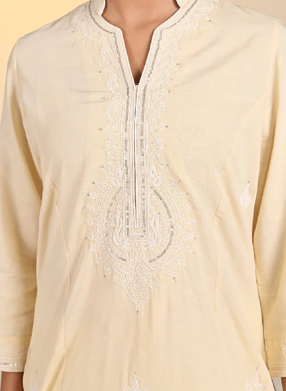 Hira Yellow Embroidered Kurta for Women 