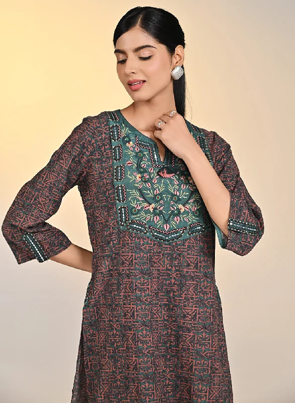 Karishma Green Printed Kurti for Women