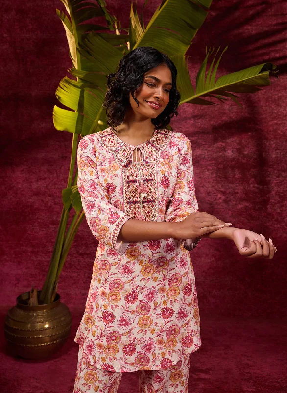 Mohini Multicoloured Pink Printed Rayon Co-ord Set for Women