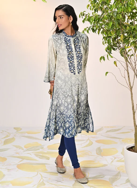 Ruhi Blue Printed Tunic For Women