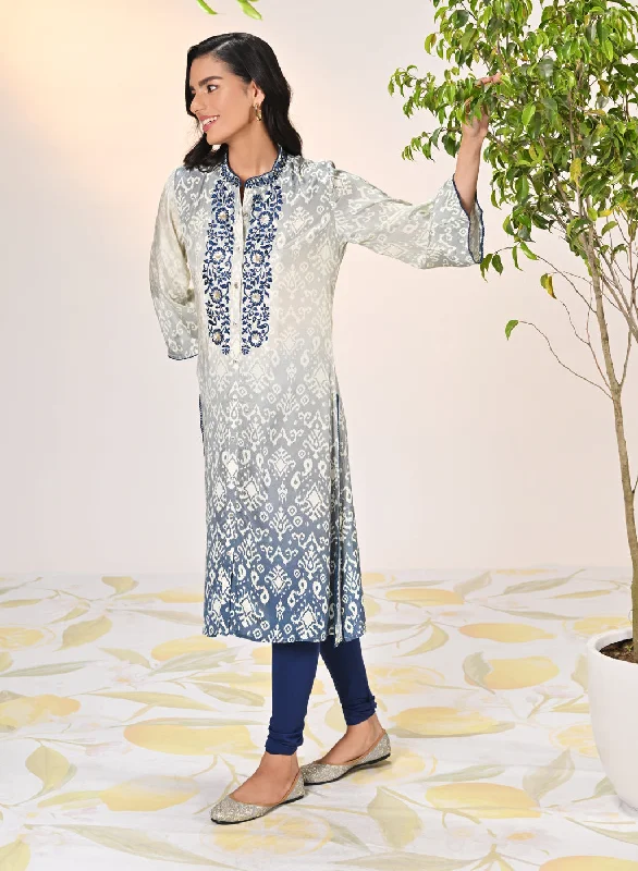 Ruhi Blue Printed Tunic For Women