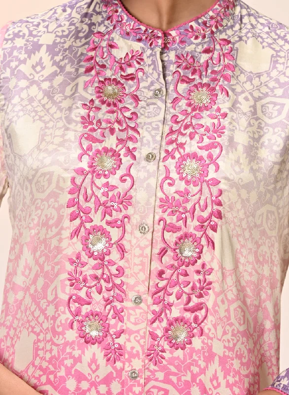 Ruhi Fuchsia Pink Printed Tunic For Women