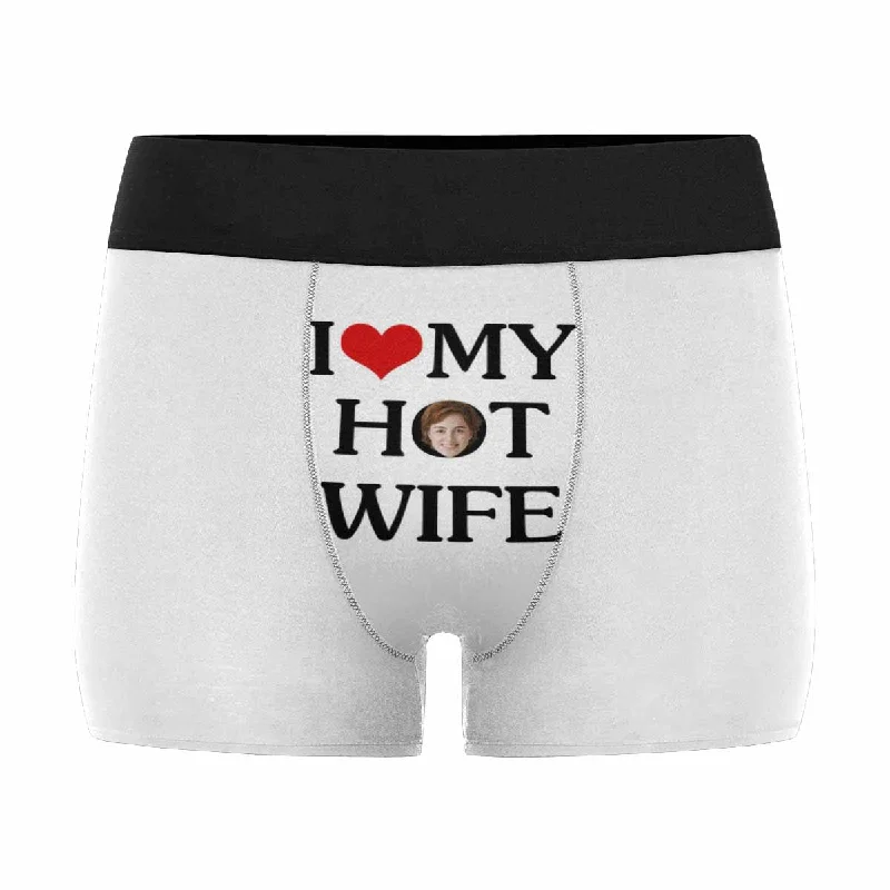 Custom Face I love My Hot Wife Men's Boxer Briefs