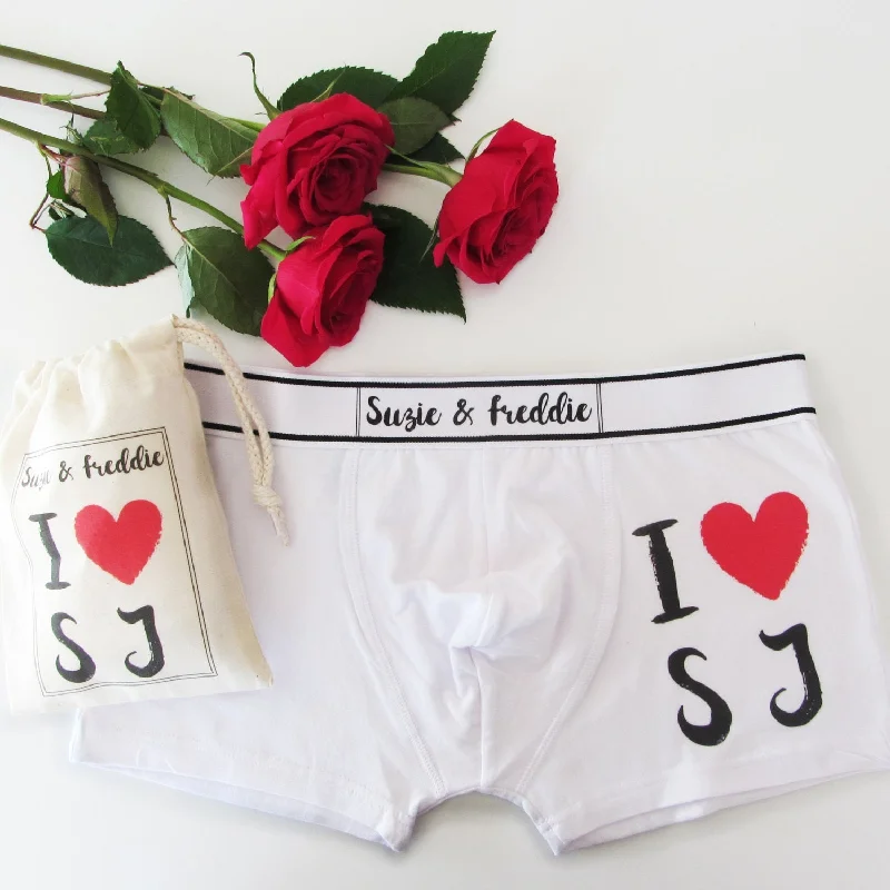 I Love, Personalised Men's Boxer Briefs