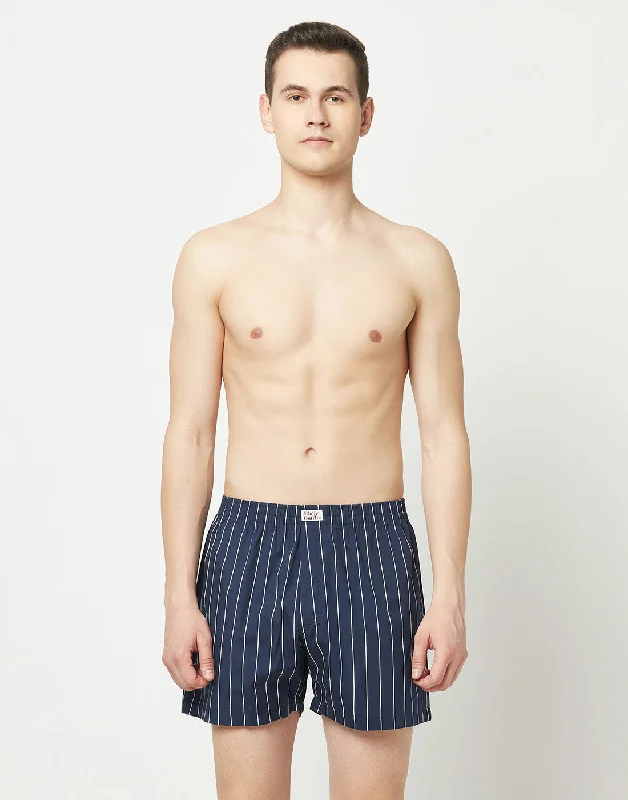 Striped Sense Cotton Woven Boxer