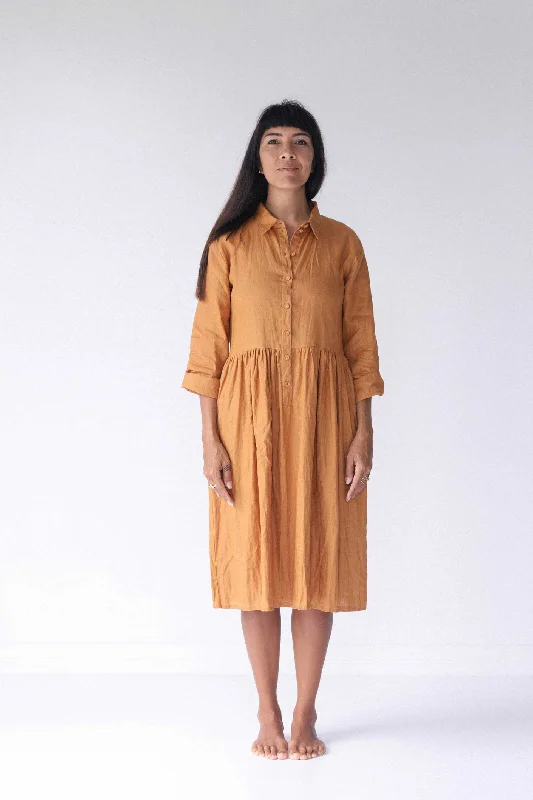 Becky linen dress Caramel