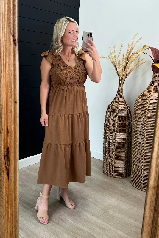 Brown Smocked Dress