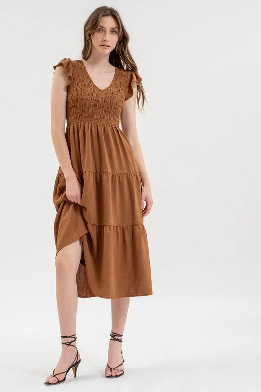 Brown Smocked Dress