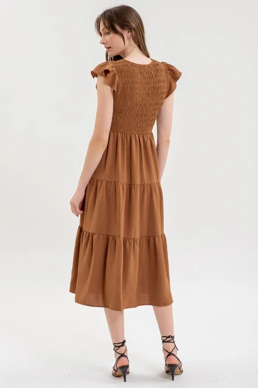 Brown Smocked Dress