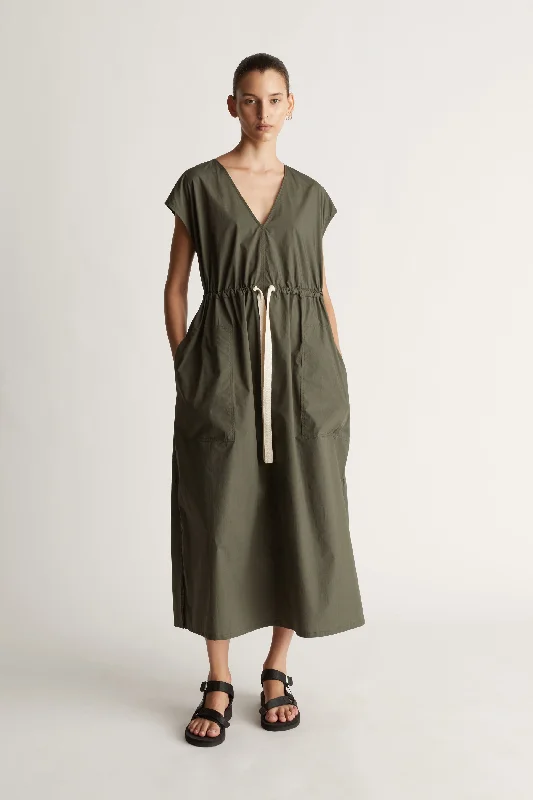 LM Poplin V Neck Dress