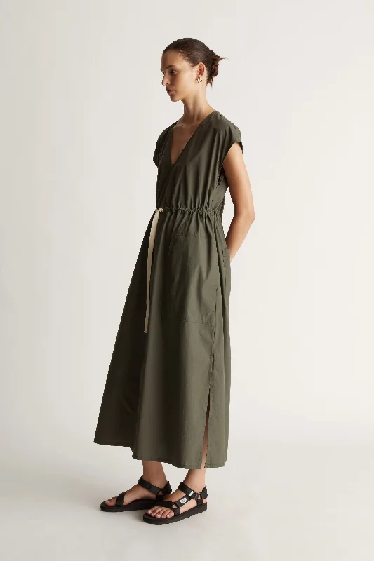 LM Poplin V Neck Dress