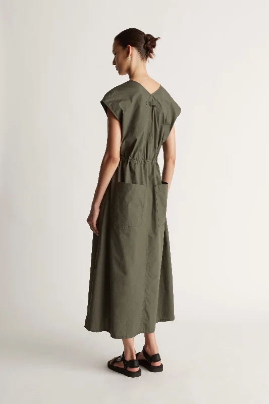 LM Poplin V Neck Dress