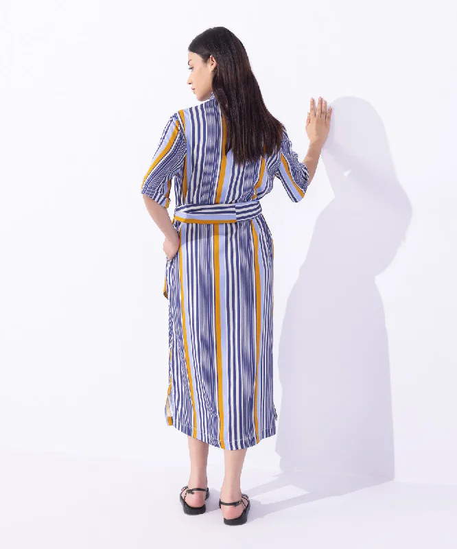 Striped Dress With Belt