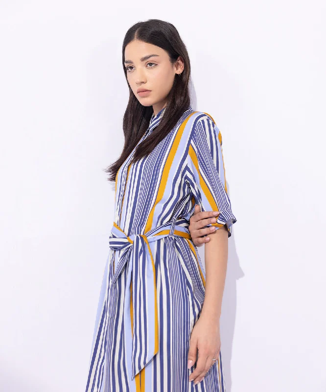 Striped Dress With Belt