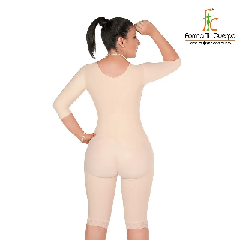 Faja Colombiana, Knee Smooth Bodysuit Arm Control, with hooks (Ref. C-013)