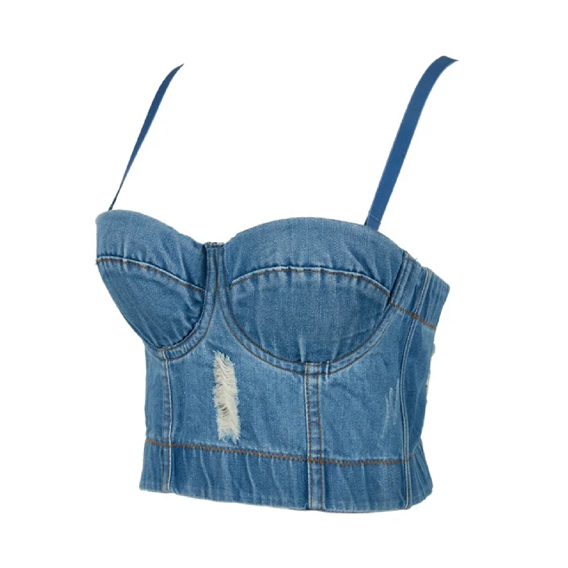 HLS Blue Jean Party Bustier Bralette.