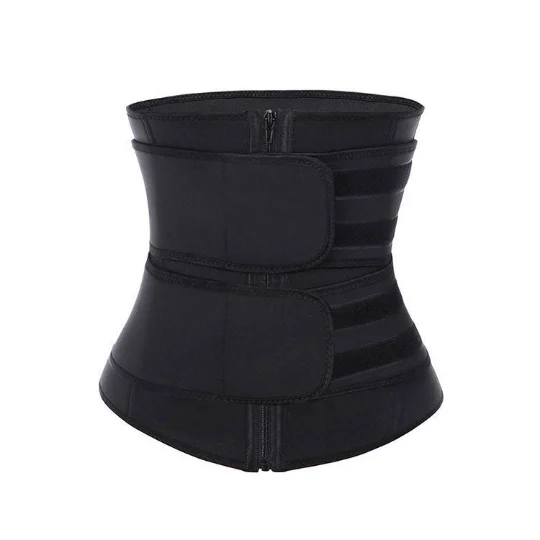 Women Slimming Workout Compression Double Belt Neoprene Waist Trainer Corset