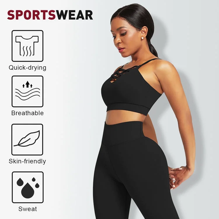 Women Three Yoga Suit Set High Waist Yoga Pants Long Sleeve Crop Top Hoodie Plain Tracksuit