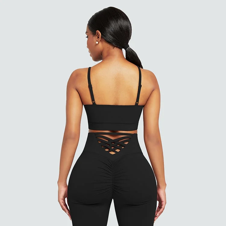 Women Three Yoga Suit Set High Waist Yoga Pants Long Sleeve Crop Top Hoodie Plain Tracksuit