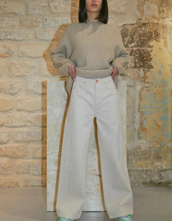 Denim Wide Pant - Dirty White