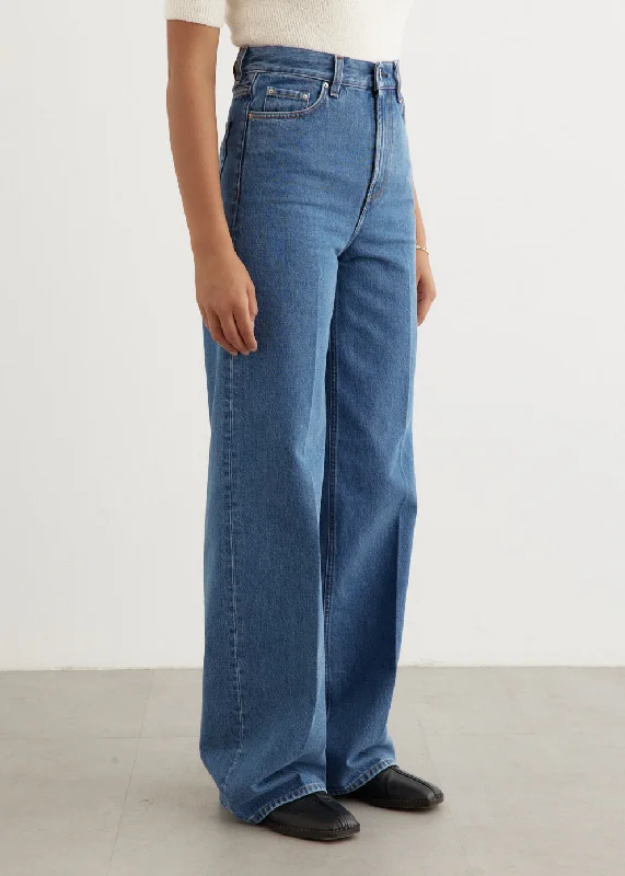 Wide Leg Denim Jeans 34