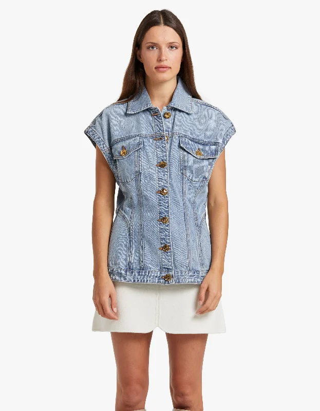 Natura Denim Hourglass Vest - Sea Spray