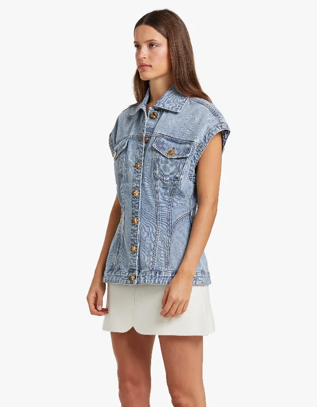 Natura Denim Hourglass Vest - Sea Spray