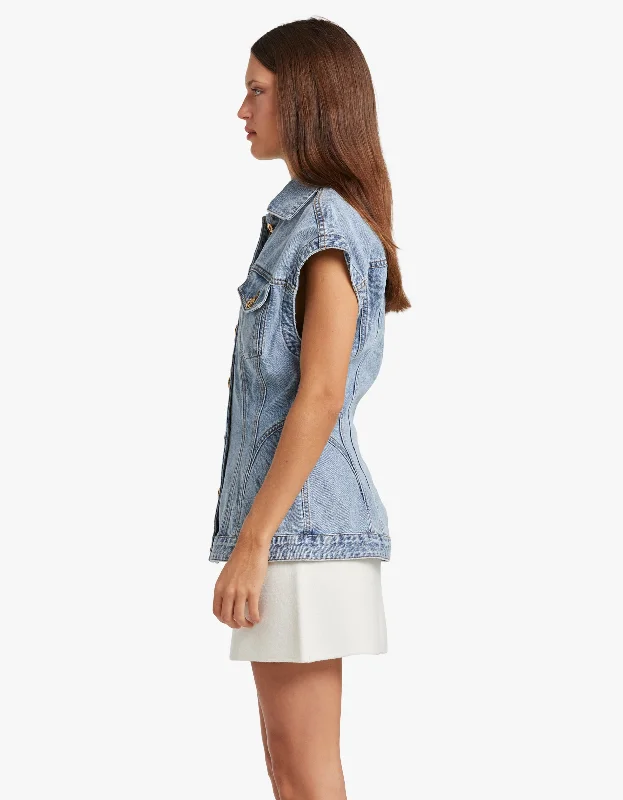 Natura Denim Hourglass Vest - Sea Spray