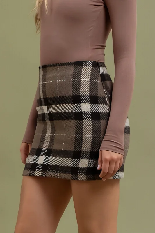 As If Plaid Mini Skirt