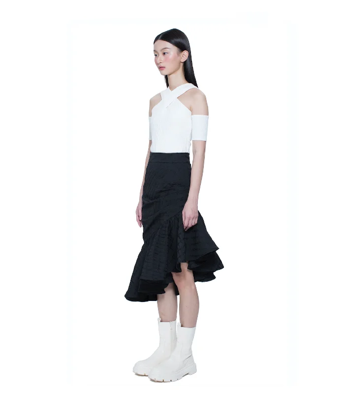 Asymmetric Ruffles Skirt