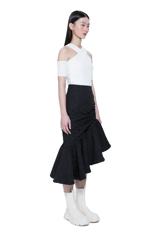 Asymmetric Ruffles Skirt