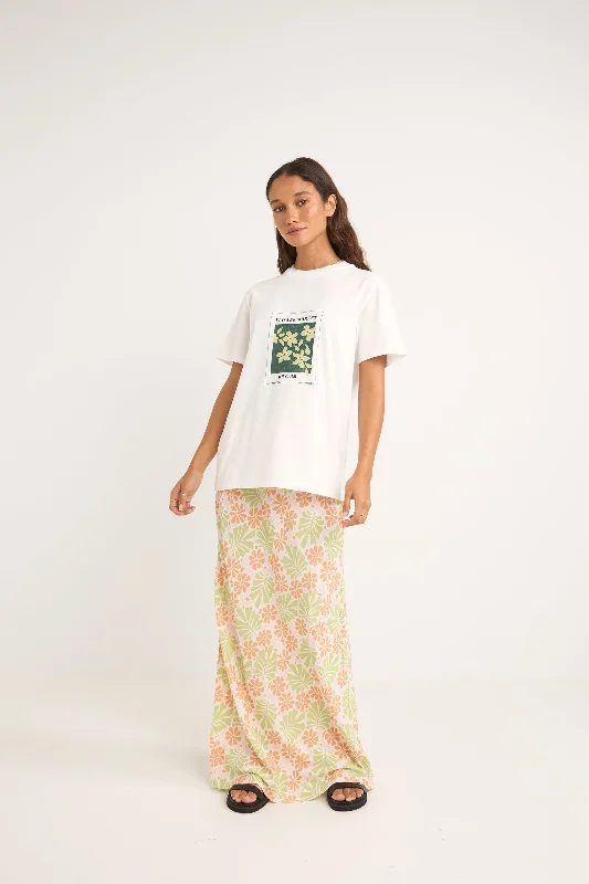 Flower Market Boyfriend Tee White