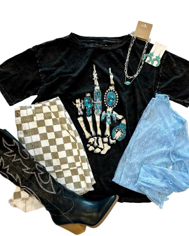 The Skeleton Turquoise Graphic Tee