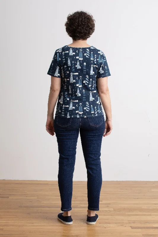 Women's Austin Top - Lighthouses Night Sky