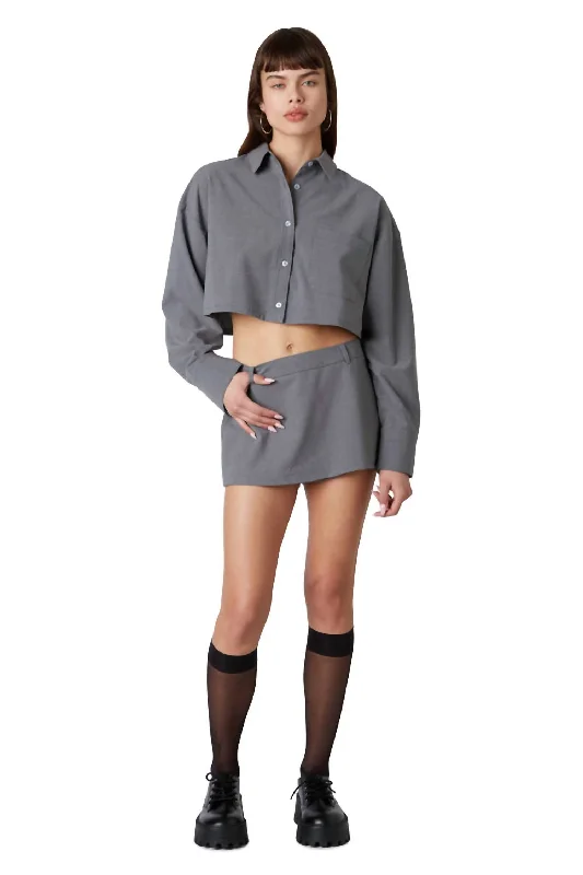 Ariel Skort In Charcoal