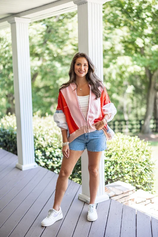 Adventure Awaits Pink Colorblock Jacket