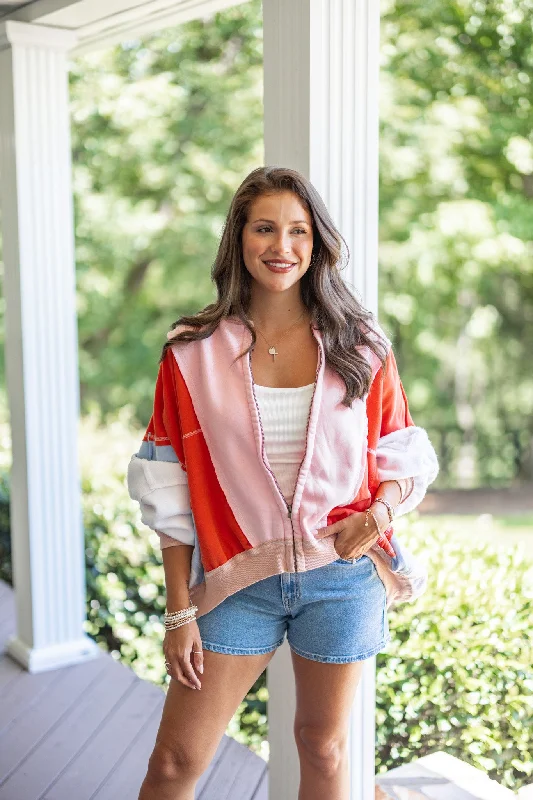 Adventure Awaits Pink Colorblock Jacket